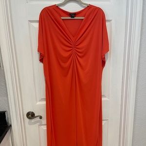 Natori Luxe Orange Caftan Dress – Floor-Length, Flattering Fit (XS fits S/M)